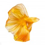 Lalique - Fighting Fish Large Amber